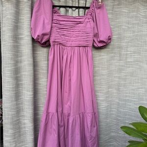 Abercrombie & Fitch Pink Ruched Tiered Sundress